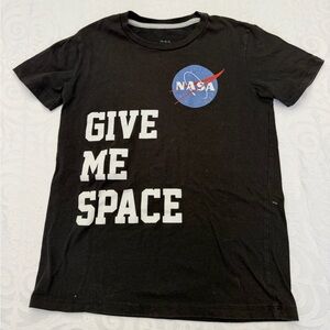 Black NASA Graphic T-Shirt Youth Boy Large